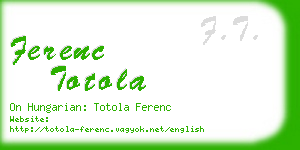 ferenc totola business card